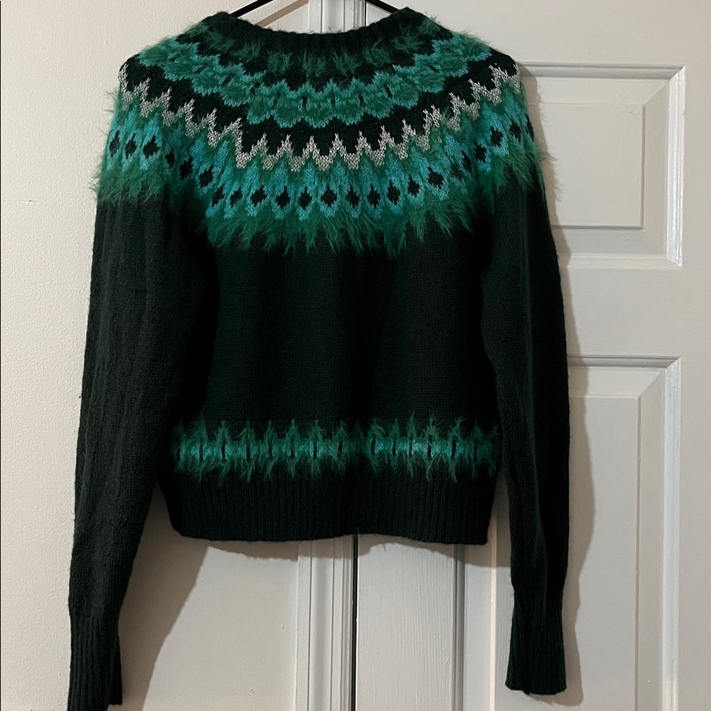 Green Patterned Women's Sweater - Picture 5 of 15